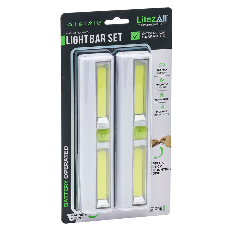 21340-6/12 LitezAll COB LED Wireless Light Bar 2 Pack