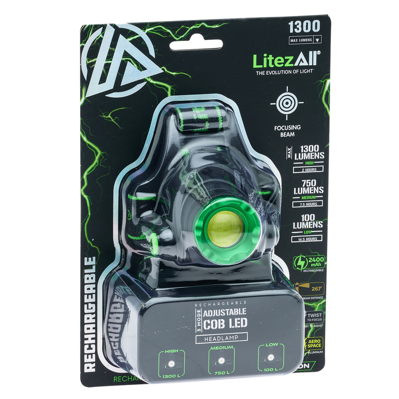 25188 - LA-1.3KHL-3/6 LitezAll Rechargeable 1300 Lumen Head Lamp