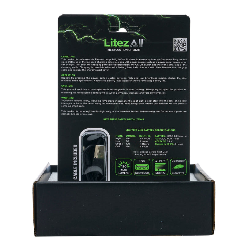 25324 - LA-ULTACOG-4/16 LitezAll Rechargeable Ultac OG Soft Touch Flashlight