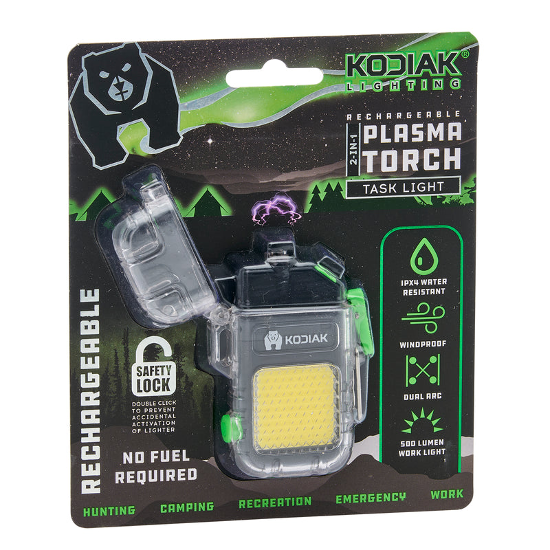 27496 - Kodiak Mini Rechargeable Plasma Lighter w/ COB LED Task Light