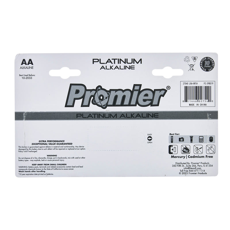 27540 - LR06-BP24-6/24 Promier® AA Platinum Alkaline Battery 24 Pack