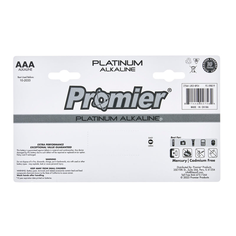27564 - LR03-BP24-6/24 Promier® AAA Alkaline 24 Pack
