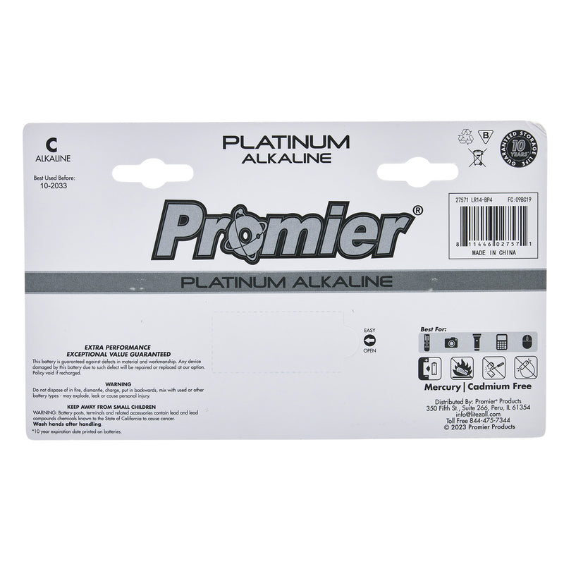 27571 - LR14-BP4-6/24 Promier® C Alkaline 4 Pack