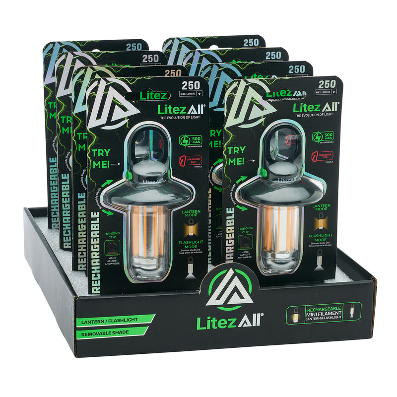 28134 - LA-MINISHDLAN-8/32 LitezAll Mini Rechargeable Lantern with Flashlight