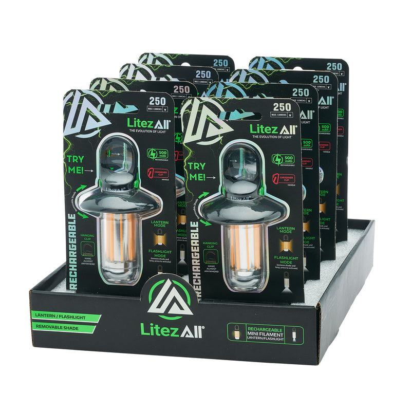 28134 - LA-MINISHDLAN-8/32 LitezAll Mini Rechargeable Lantern with Flashlight