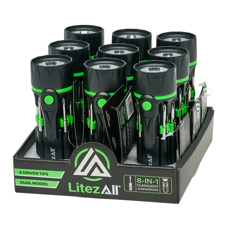 20121-9/36 - LA-8IN1-9/36 LitezAll LED Flashlight with 7 Screwdrivers