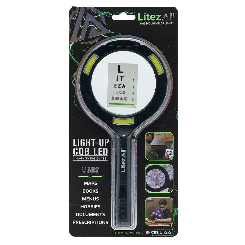 21753-6/12 - LA-MAGCLM-6/12 LitezAll COB LED Lighted Hand Held Magnifying Glass
