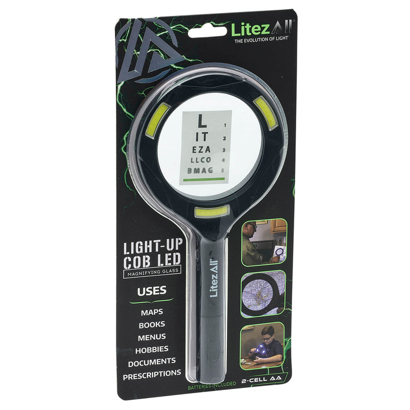 21753-6/12 - LA-MAGCLM-6/12 LitezAll COB LED Lighted Hand Held Magnifying Glass