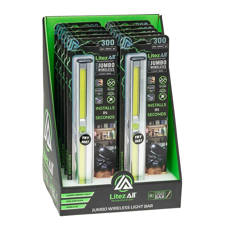 22064 - LA-JMBCOBCAB-10/20 LitezAll Jumbo Wireles COB LED Light Bar
