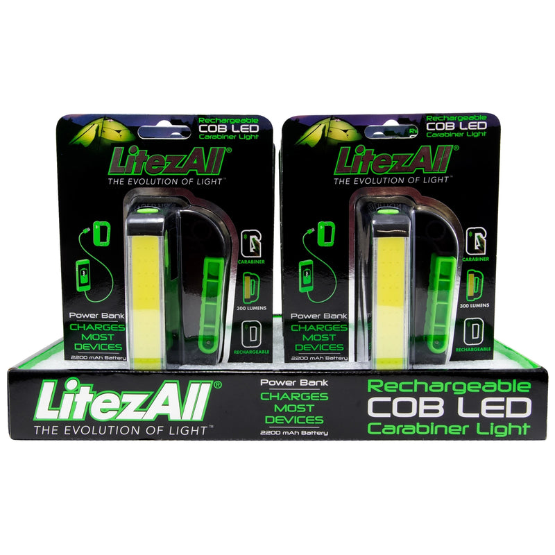 22156 - LA-LATCHLITE-8/32 LitezAll COB LED Rechargeable Carabiner Light
