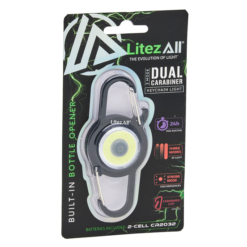22545 - LA-ALUSKEY-12/48 LitezAll Carabiner COB LED Keychain