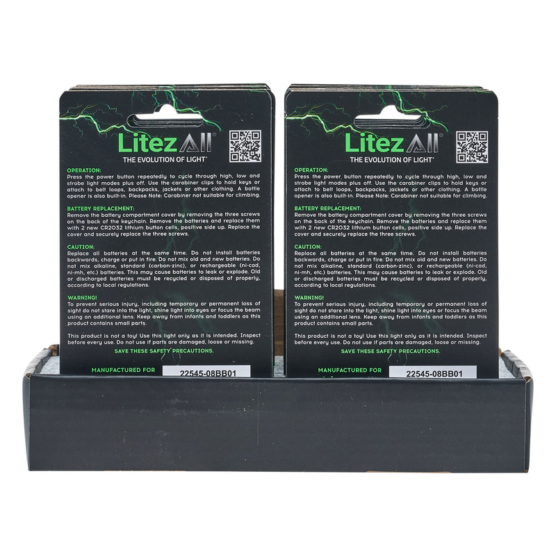 LitezAll Dual Carabiner COB LED Keychain - LitezAll
