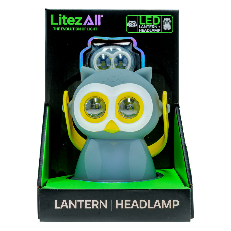 24266-3 - LA-OWLHL+LAN-3 LitezAll Owl Themed Headlamp and Lantern Combo