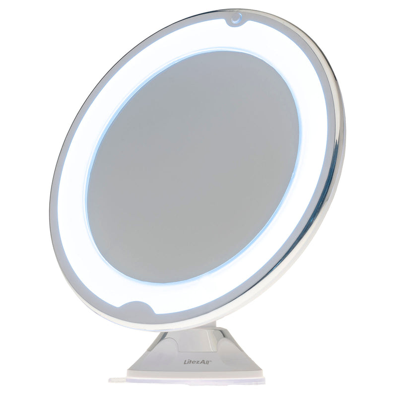 24297 - LA-RNDMIR-4/16 LitezAll Battery Powered Makeup Mirror with Suction Cup