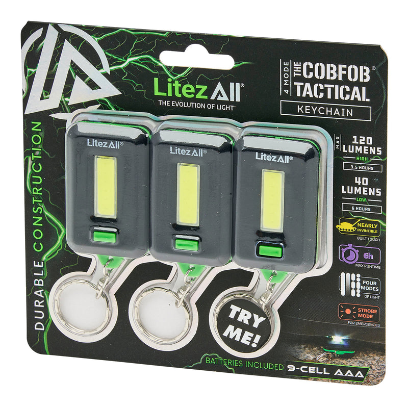 24389 - LA-COBFOBx3-12 LitezAll The CobFob® Tactical Keychain 3 Pack