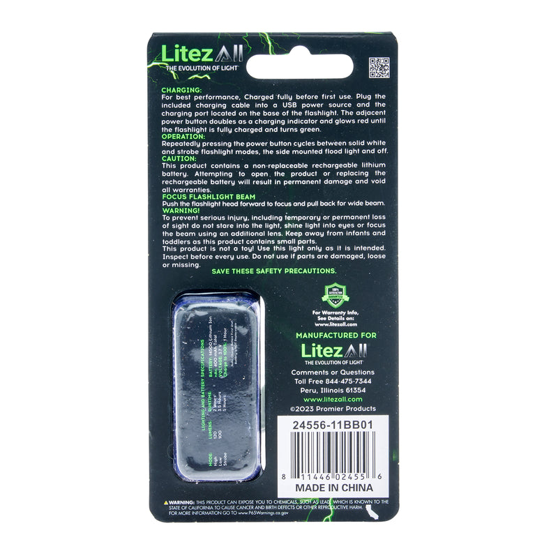 24556 -LA-RCHFL-8/24 LitezAll Mini Rechargeable Task Light Flashlight