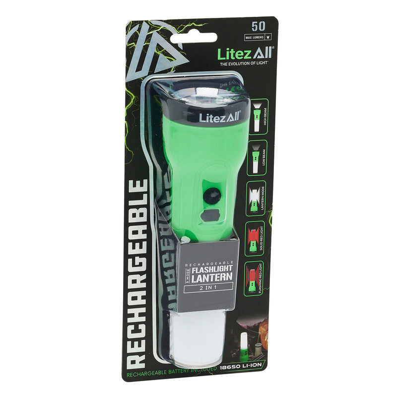 24662-9/36 - LA-RCHSFFL1-9/36 LitezAll Rechargeable Flashlight/Lantern