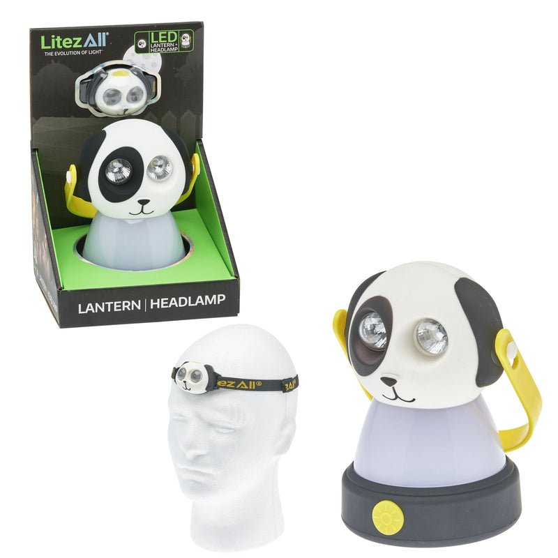 25140 - LA-DOG-3 LitezAll Dog Themed Headlamp and Lantern Combo Pack