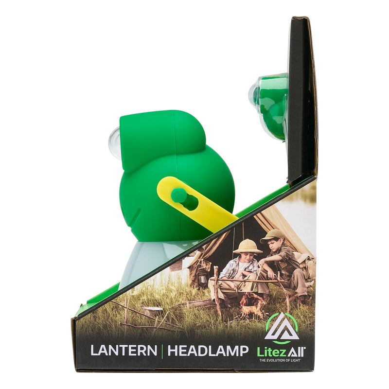 25157 - LA-FROG-3 LitezAll Frog Themed Head Lamp and Lantern Combo Pack
