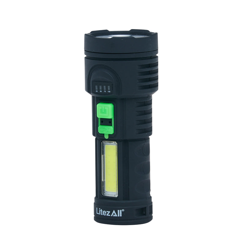 25164 - LA-ULTAC1-4/16 TPR Coated Rechargeable  Flashlight