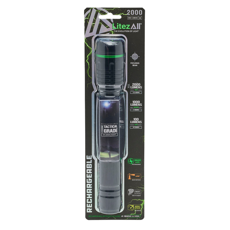 25195 - LA-2KTHN-6/12 LitezAll Rechargeable Thin 2000 Lumen Tactical Flashlight