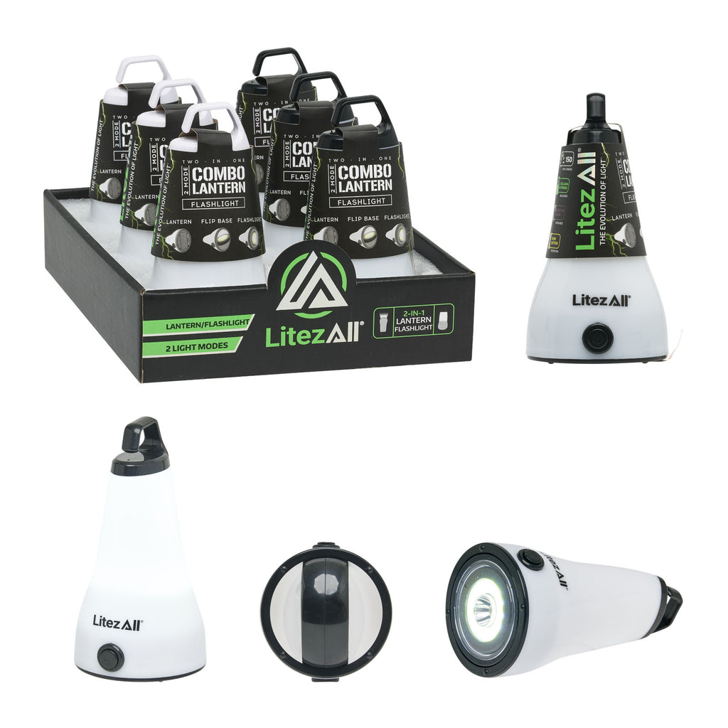 LitezAll - White 2-in-1 Lantern Flashlight