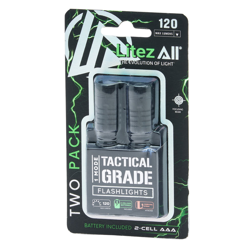 26253 - LA-120x2-6/24 LitezAll 120 Lumen Compact Tactical Flashlight 2 Pack