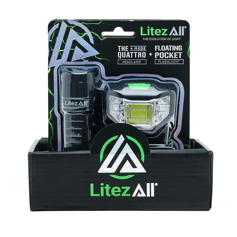 26260 - LA-14RB+4MD-4/16 LitezAll Waterproof Flashlight and 4 Mode Headlamp Combo