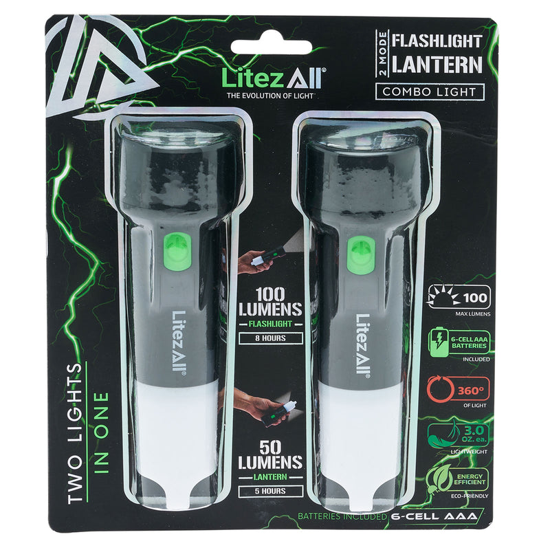 26291 - LA-OPFLx2-4/16 LitezAll Flashlight Lantern 2 Pack