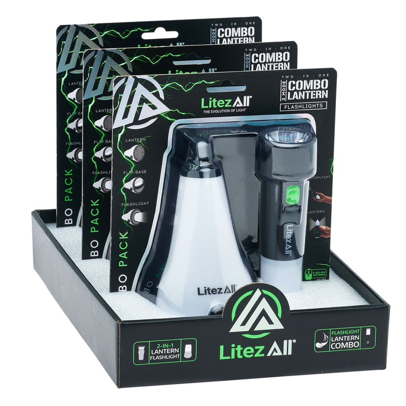 26307 - LA-LAN+OPFL-3/12 LitezAll Combo Lantern and Flashlight Combo 2 Pack