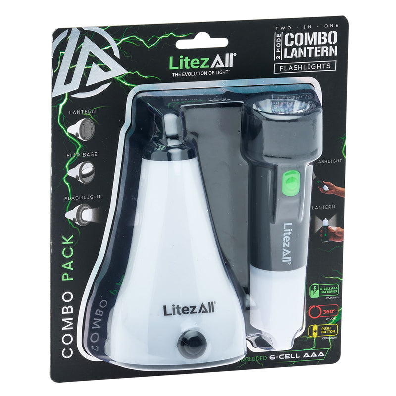 26307 - LA-LAN+OPFL-3/12 LitezAll Combo Lantern and Flashlight Combo 2 Pack