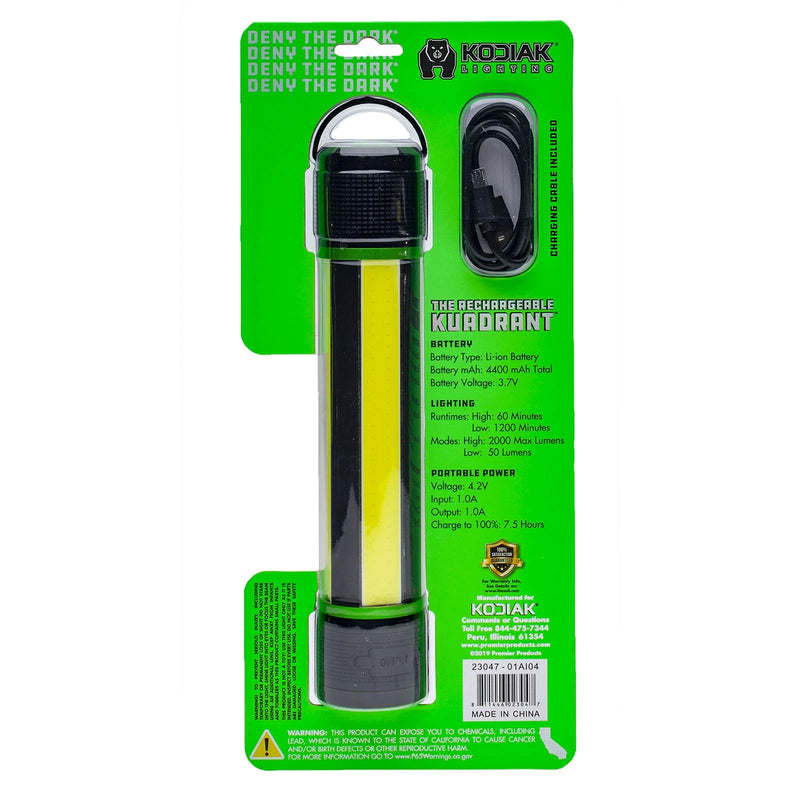 23047 - K-KUADRFL-4/8 Kodiak® Rechargeable Kuadrant® 2000 Lumen COB LED Lantern